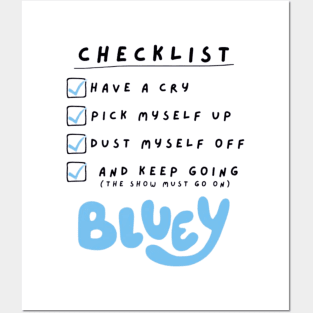 checklist bluey Posters and Art